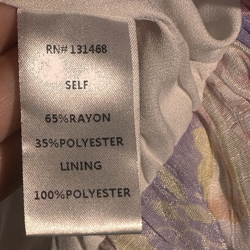 Fate Colorful Patchwork Bubble Sleeve Blouse Size… - image 4